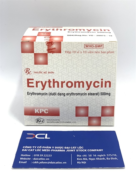 Erythromycin 500mg Khapharco (H/100v)