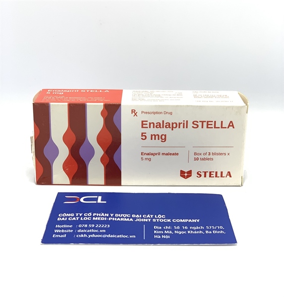 Enalapril Stella 5 mg (Hộp/3 vỉ/30 viên)