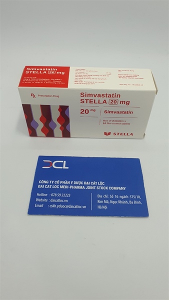 Simvastatin Stella 20mg (H/3 vỉ x 10 viên)