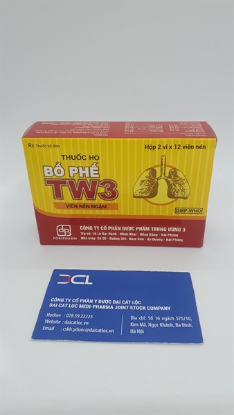 Viên ngậm bổ phế TW3 (H/2 vỉ x12 viên)
