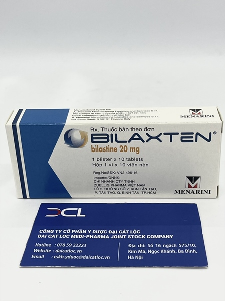 Bilaxten 20mg Menarini (Hộp/1 vỉ/ 10 viên)