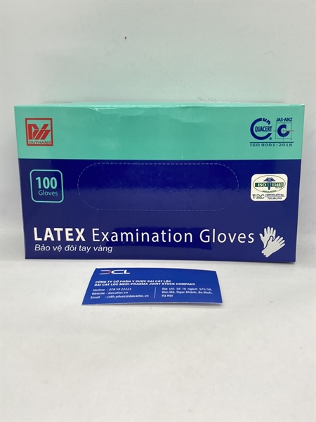 Găng tay y tế Latex size M Duy Hằng (Hộp 100 chiếc) (Hộp)