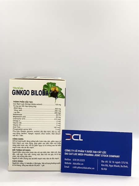 Bổ não Ginkgo Biloba 120mg Đức Mỹ (H/100v)