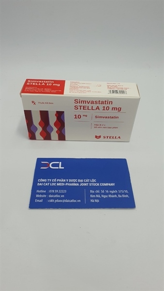 Simvastatin Stella 10mg, (H/3 vỉ x 10 viên)