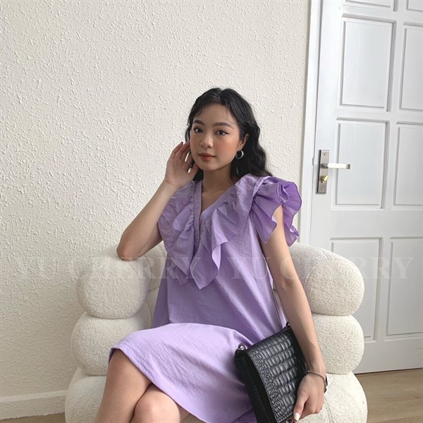 RUFFLE NECK TANK DRESS