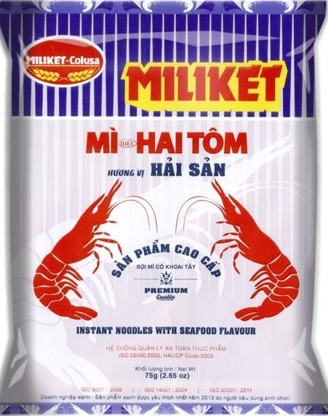 MÌ MILIKET HẢI SẢN HAI CON TÔM 75G